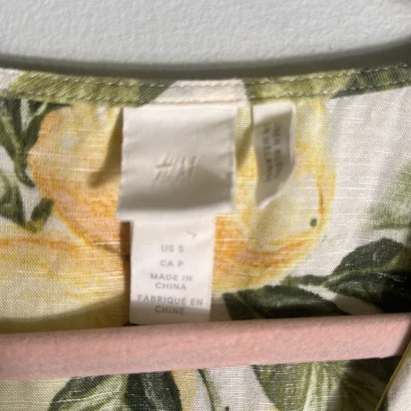 H&M‎ Green and White Puff Sleeve Mini Wrap Dress - Picture 6 of 11